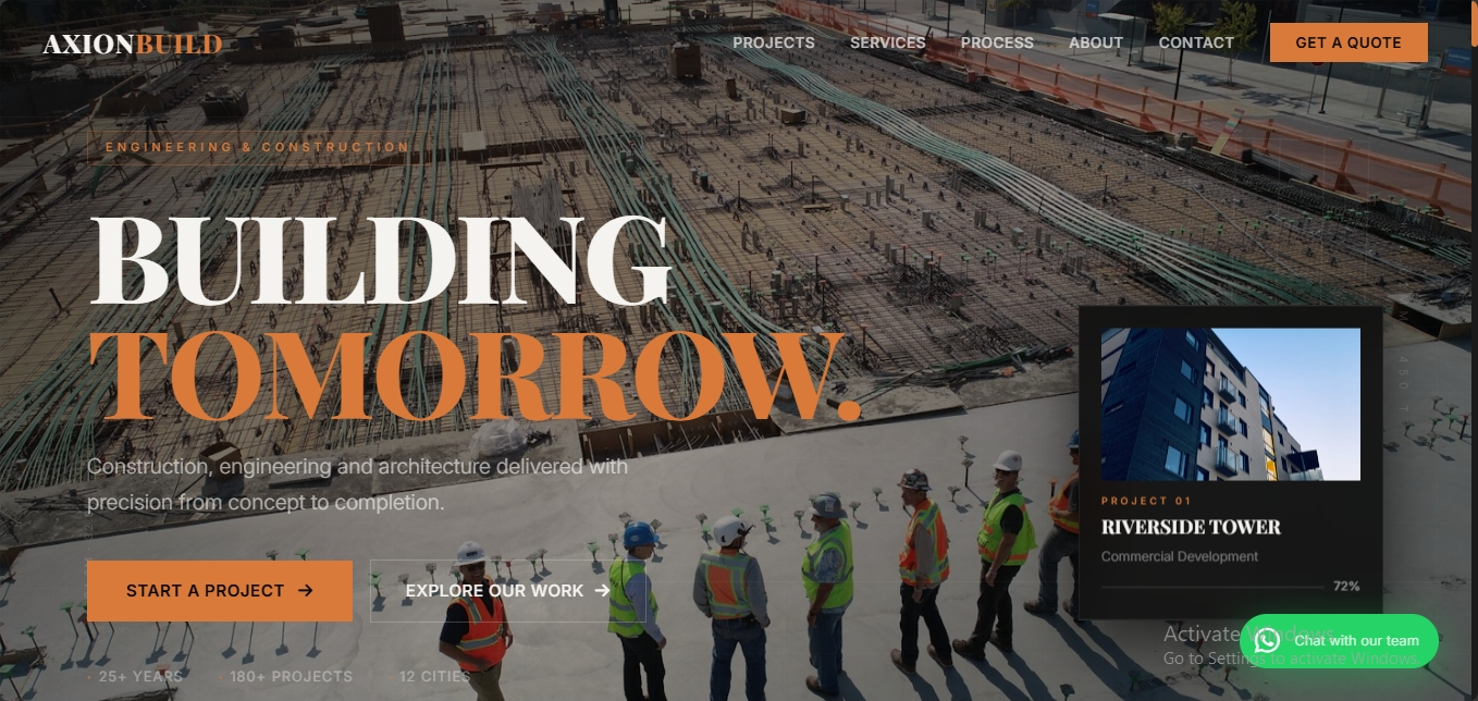 Axion Build website concept